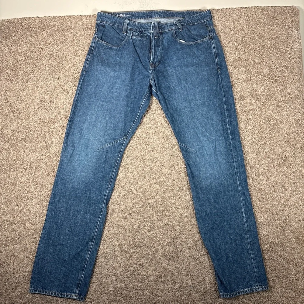 G-Star Raw D-Staq 5-Pocket Tapered Jeans Blue Medium Wash Mens 35x32